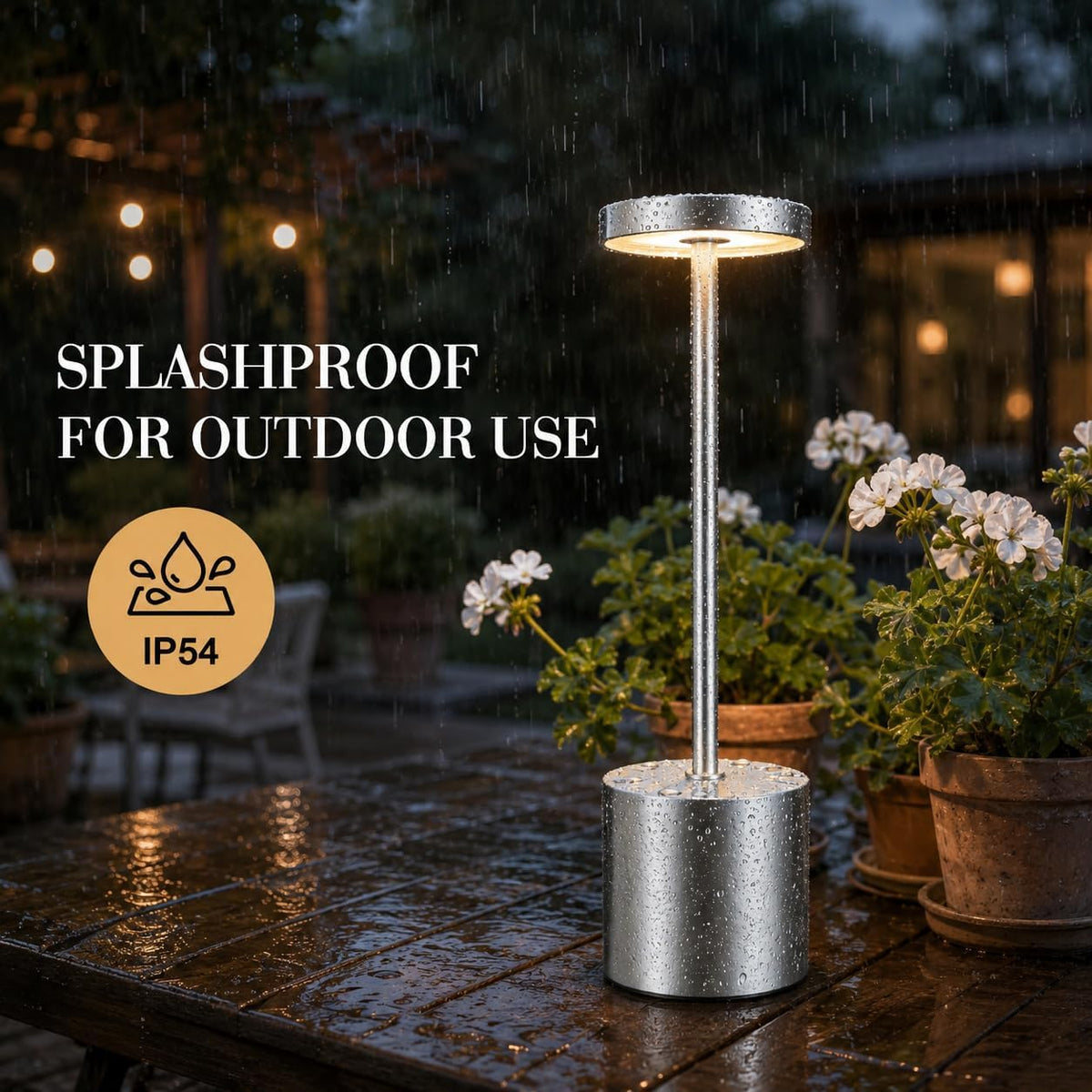 AUDLES Silver Rechargeable Table Lamps 2 Pack, Cordless Battery Operated LED Desk Lamp with Touch Control, 3 Color Temperatures, Dimmable Portable Lamps for Bedroom, Dining Room, Patio, Restaurant