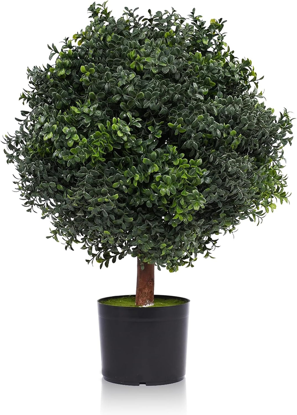 Silk Tree Warehouse One 2 Foot Outdoor Artificial Boxwood Ball Topiary Bush Potted UV Rated Plant by Bagari