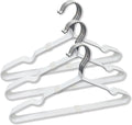 Stainless Steel Rubber Hangers 24-Pack, Heavy Duty Non-Slip Ultrathin White
