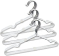 Stainless Steel Rubber Hangers 12-Pack, Heavy Duty Non-Slip Ultrathin White