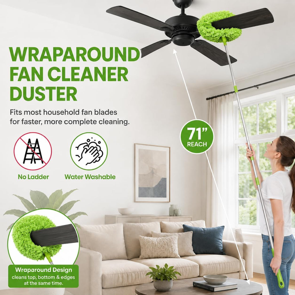 Ceiling Fan Cleaner Duster Kit 72 Inch Ceiling Fan Duster Extension Pole