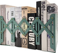 Adjustable Bookends Non Skid Decorative Bookends,Metal Bookend for Heavy Books,Bookshelf Organizer Holder for Books and Magazines for Desk(Green)