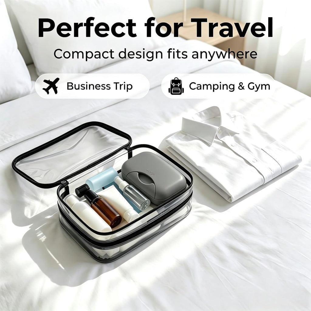 Travel Soap Holder Bar Soap Dish Shower Soap Saver Case Container Box for Bathroom Camping Gym Vonpri (Gray Without Bag)