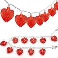 SUNSGNE Red Heart String Lights Valentines Lights, 8.5FT Plug in Fairy String Lights with 10 LED Red Heart Bulbs for Indoor Outdoor Home Room Party Wedding Valentine's Decor, White Wire