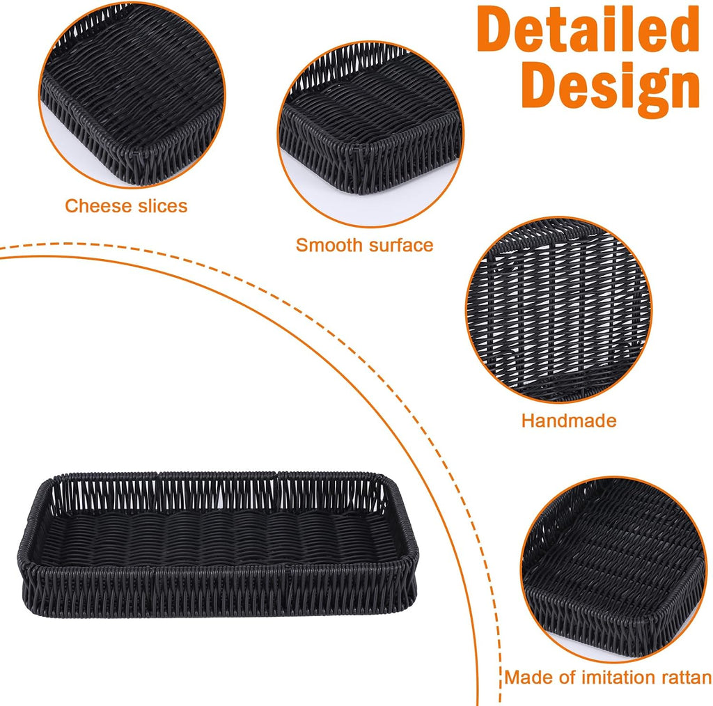 Toilet Paper Basket Organizer, 11” Inch Metal Woven Toilet Tank Basket for Back of Toilet, Bathroom Countertop Storage Tray with Non-Slip Feet for Toilet Paper, Wipes, Toiletries & Essentials, Black