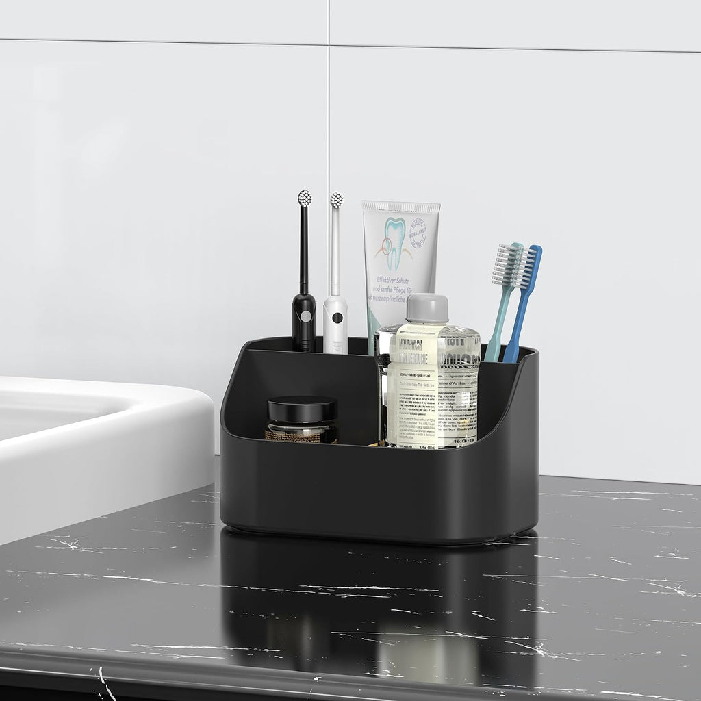 Mens Countertop Toothbrush Holder for Bathroom with Removable Divider