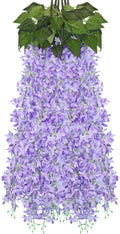 RECUTMS Artificial Lilac Flowers Garland 6Pc 33.5in Hang Silk Purple Floral