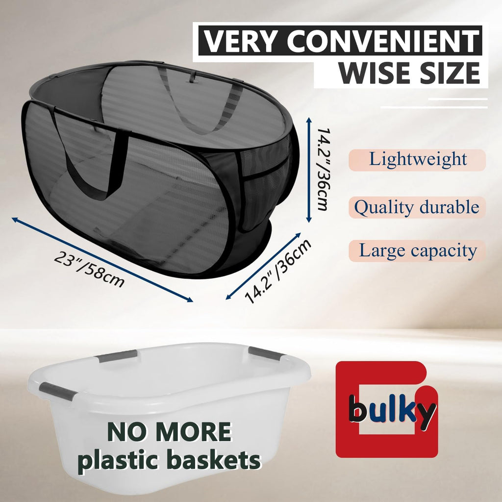 Collapsible Laundry Hamper Basket,Pop Up Mesh Bag for Laundry Room