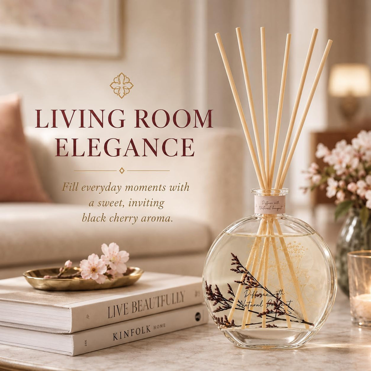 Black Cherry Reed Diffuser, 3.34 Fl Oz