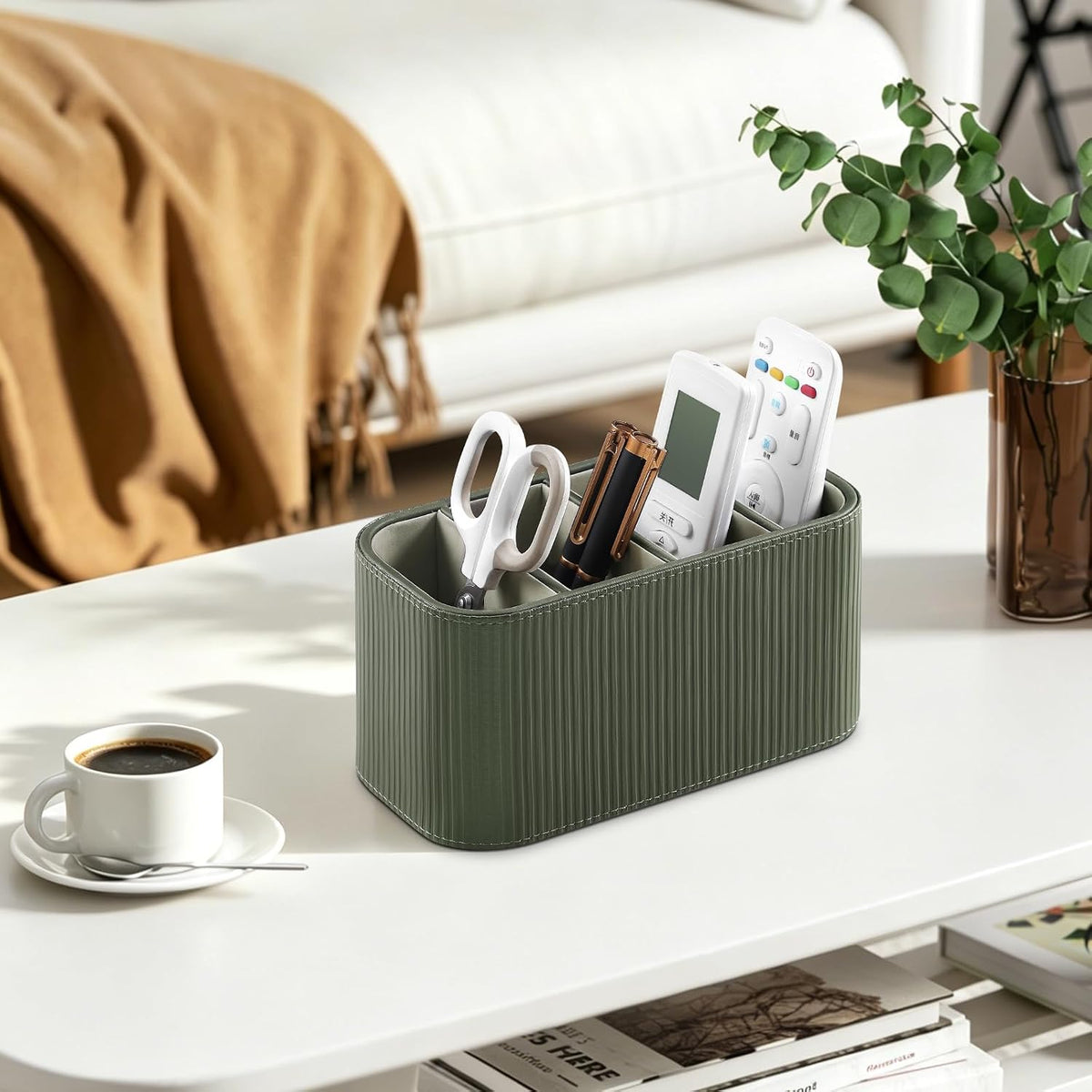 TV Remote Control Holder Remote Holder Caddy Organizer (Green)