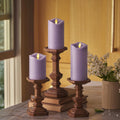Matchless Candle Co. Flameless LED Battery Operated Flickering Pillar Candles - Pastel Purple - Set of 3 - Indoor Outdoor Decor Safe