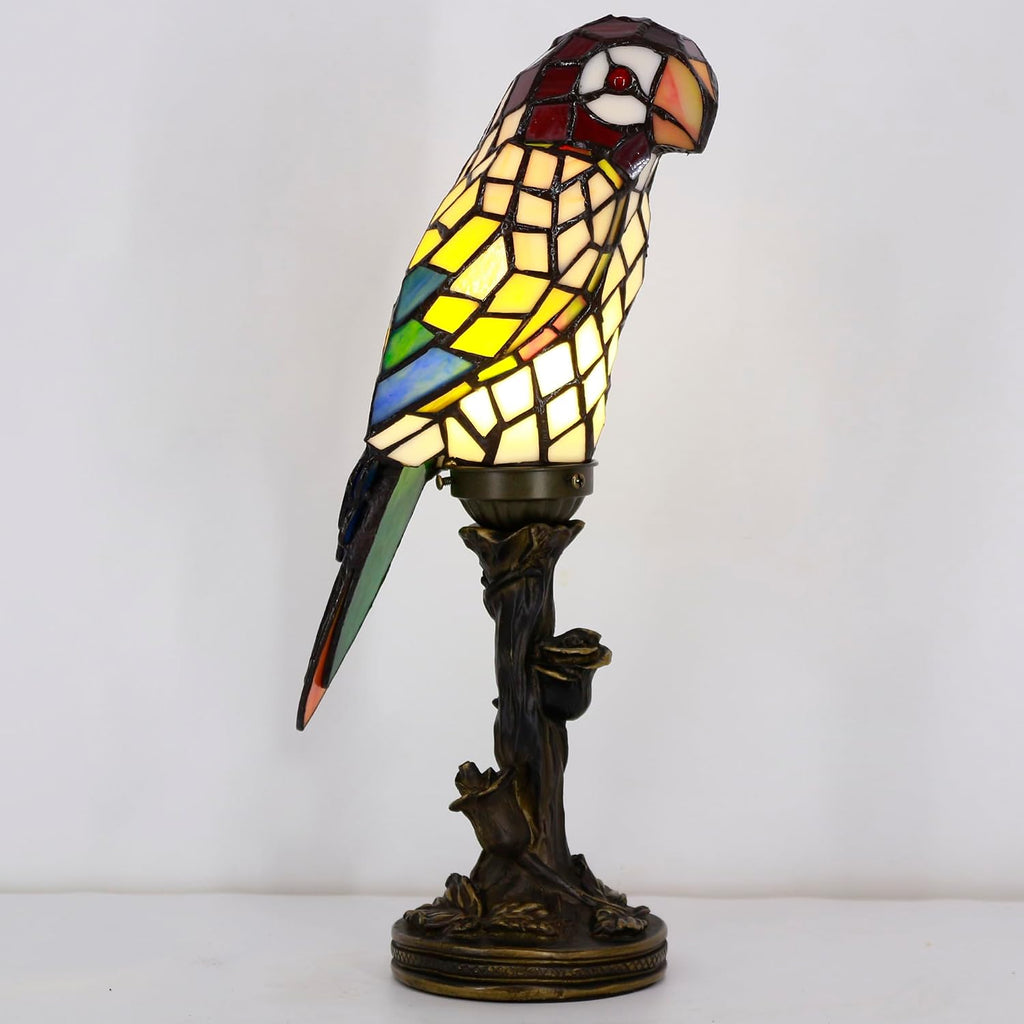Small Tiffany Lamp Parrot Table Lamp Stained Glass Accent Lamp