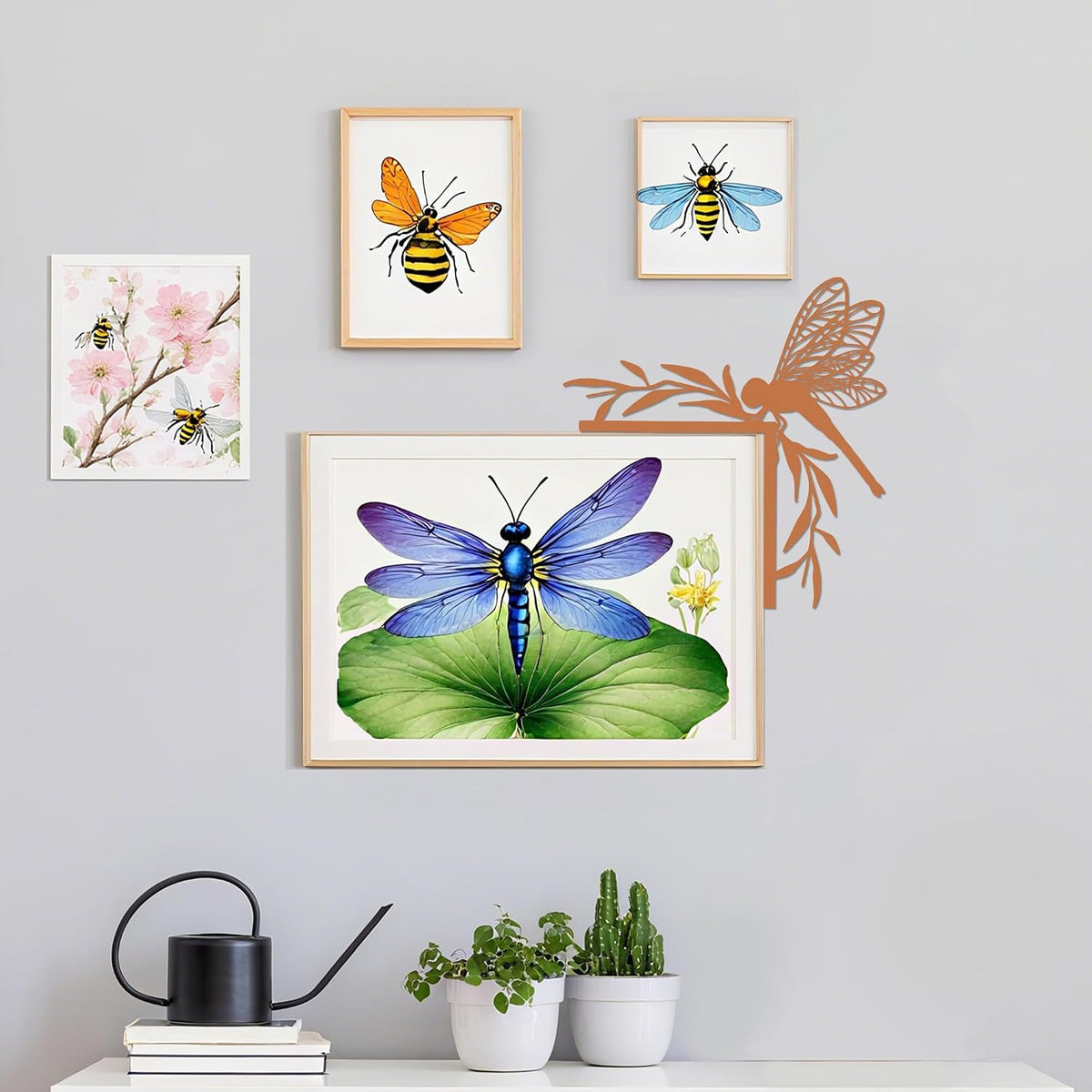 Rajukit Rusted Dragonfly Wall Art, Door Frame Decor