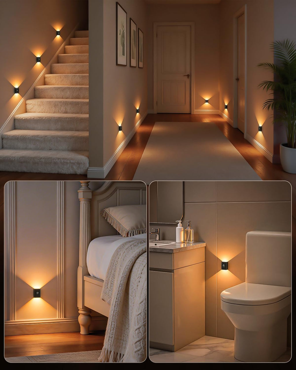 WILLED Rechargeable Stair Lights Indoor, Magnetic Motion Sensor Night Light