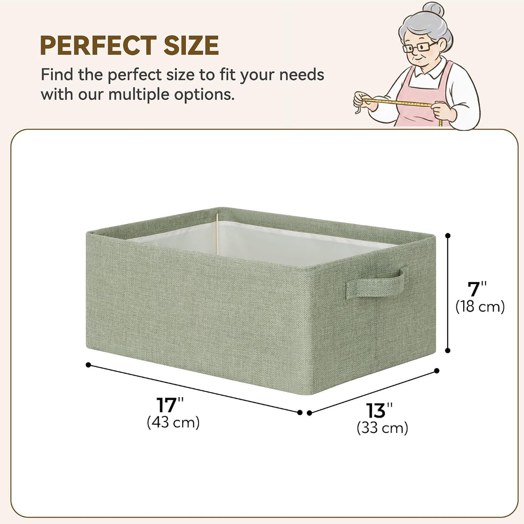 GRANNY SAYS Storage Basket for Shelves, Storage Bin, Sage Green, 2-Pack