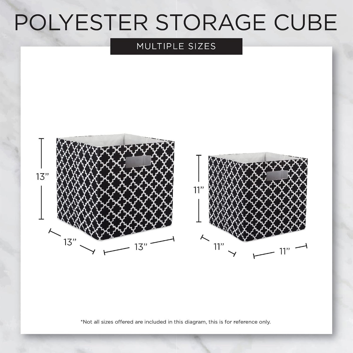 DII Collapsible Storage Organizer Bin, Small, 11" Cube, White, 4 Count