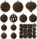 48 Pcs Velvet Christmas Ball Ornaments Set for Xmas Tree Decor(Caramel)