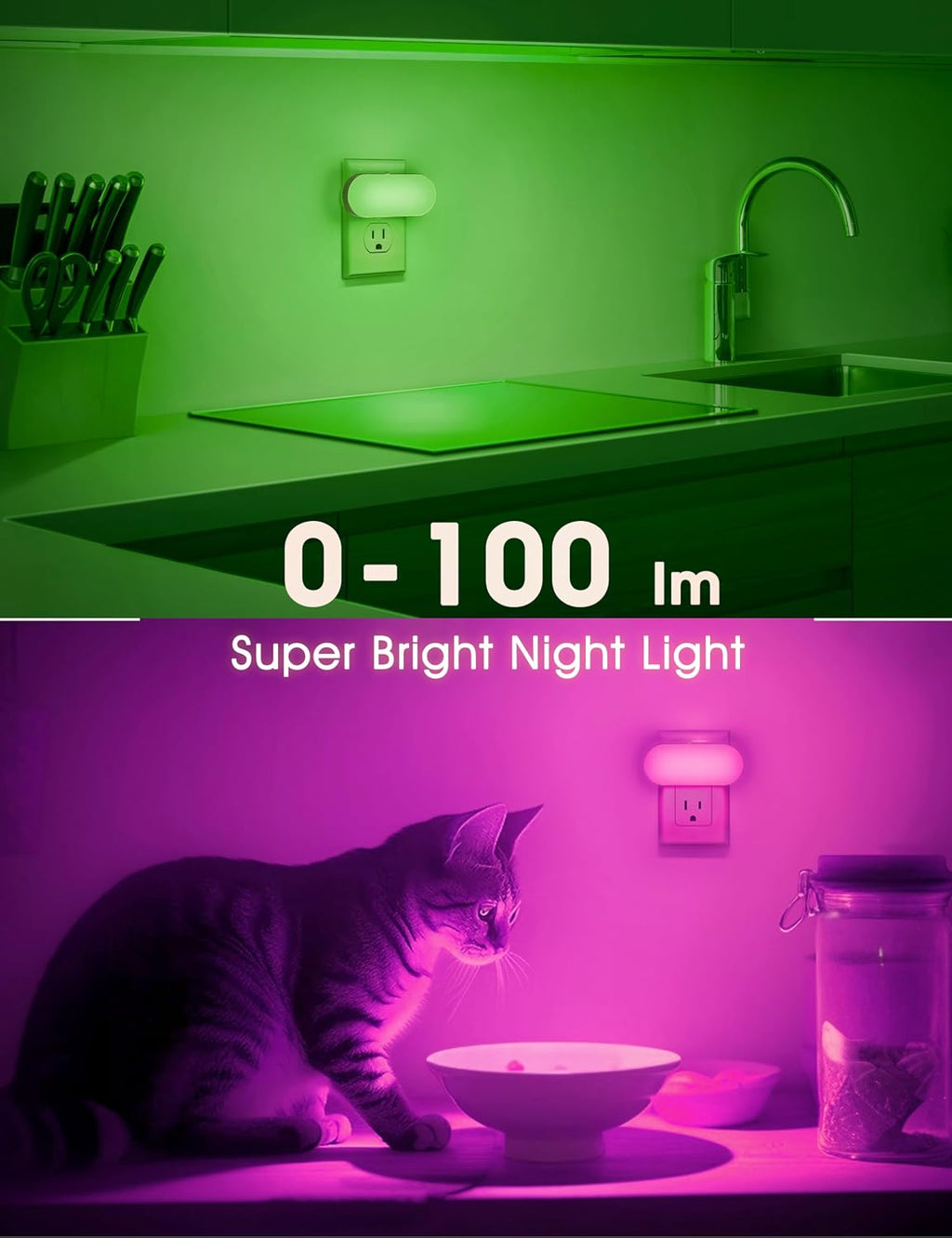 DORESshop RGB Night Lights Plug into Wall,Dusk to Dawn Color Changing