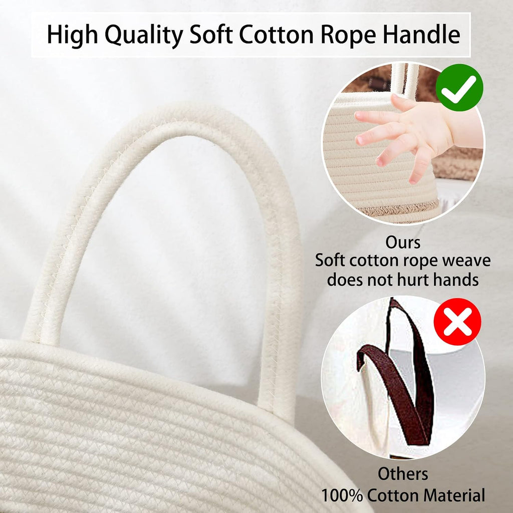 OIAHOMY 105L Laundry Hamper Woven Cotton Rope Large Clothes Hamper Brown