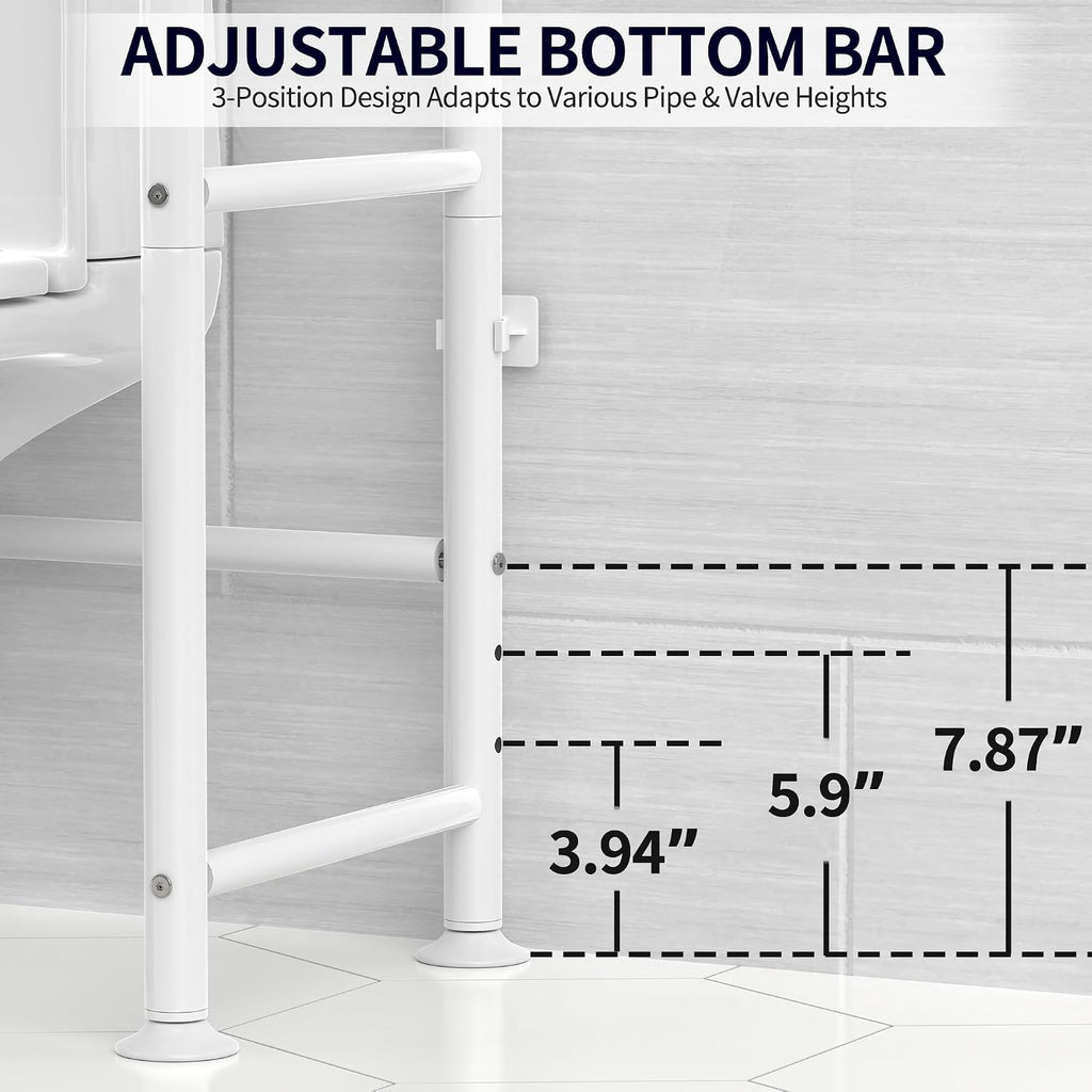 3-Tier Over Toilet Storage Cabinet, No Drilling, 64" H, White