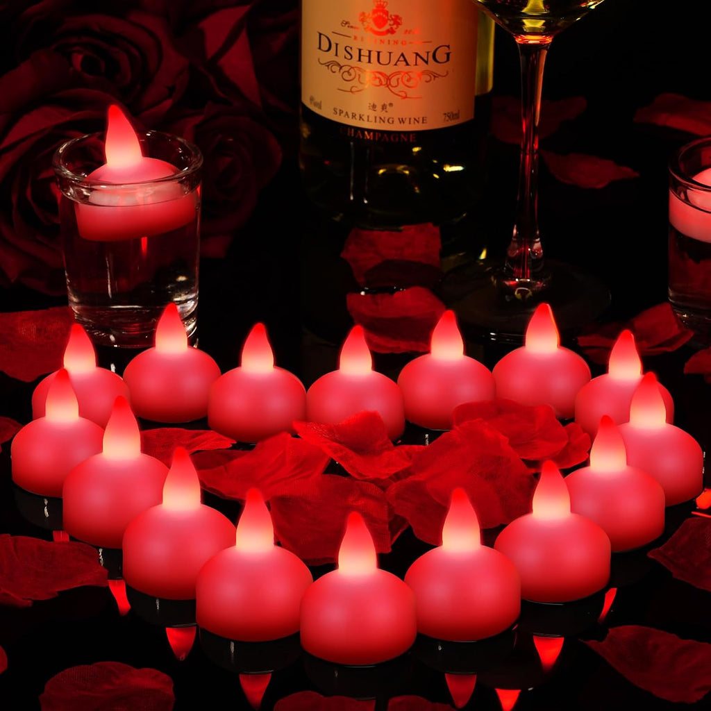 Honoson 36 Pack 1.6" Flameless LED Floating Candles Waterproof, Red