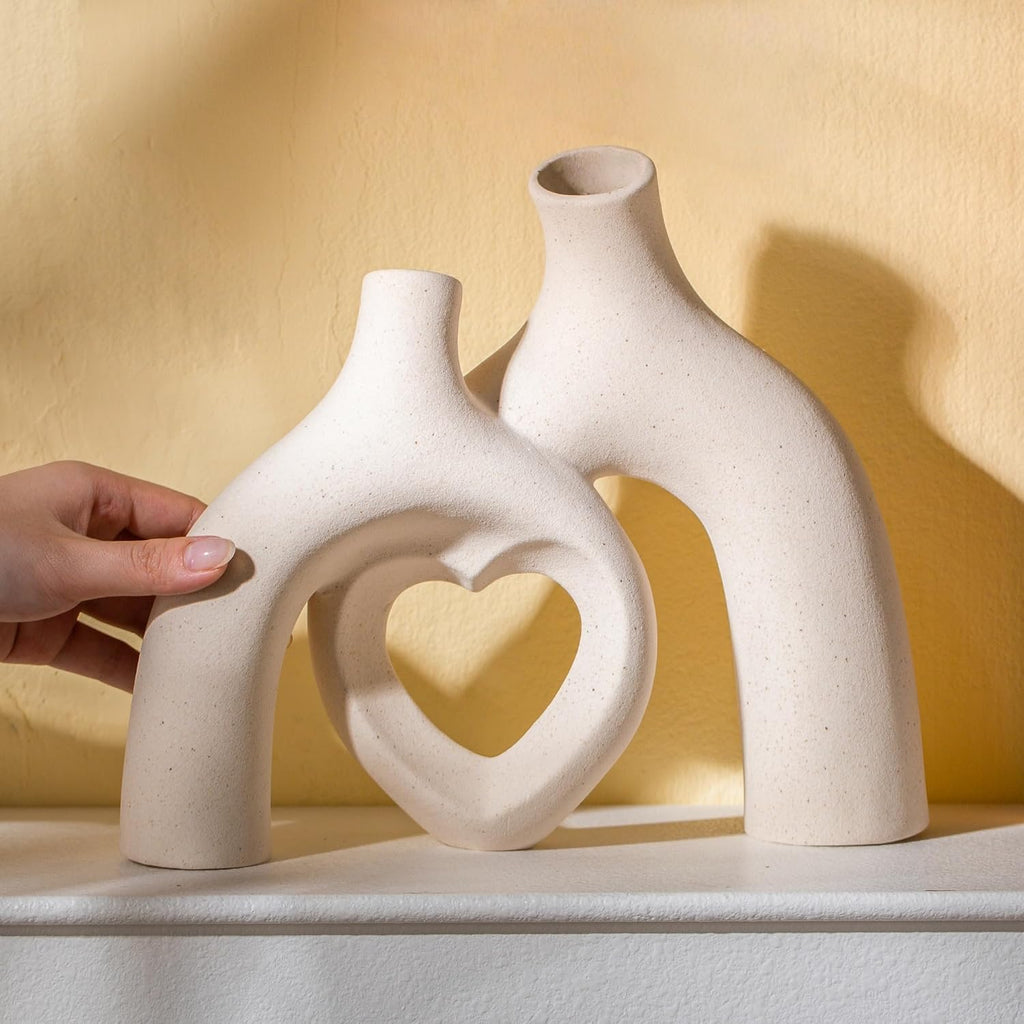 Liotww Hug Donut Decorative Vase Modern Nordic Boho Style Vases Home Decor