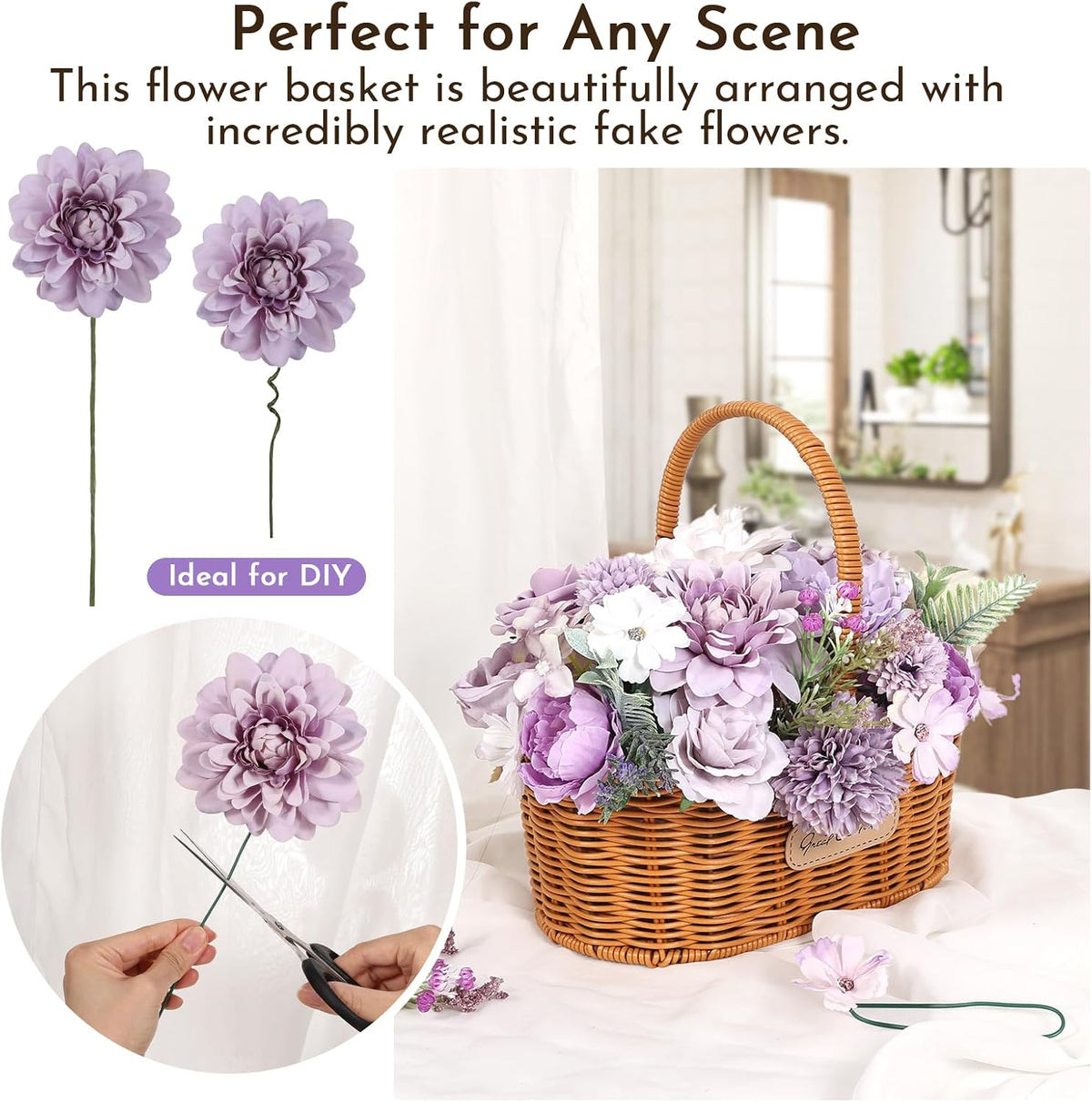 26PCS Artificial Flowers, Fake Roses Box Combo Set for DIY Decor