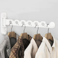 Wall Mounted Clothes Hanger Rack Foldable Drying Rack Hook Folding Indoor for Laundry Room Organization Bedroom Collapsible Racks Perfect for Small Spaces, 6 Hole White 1 Packs
