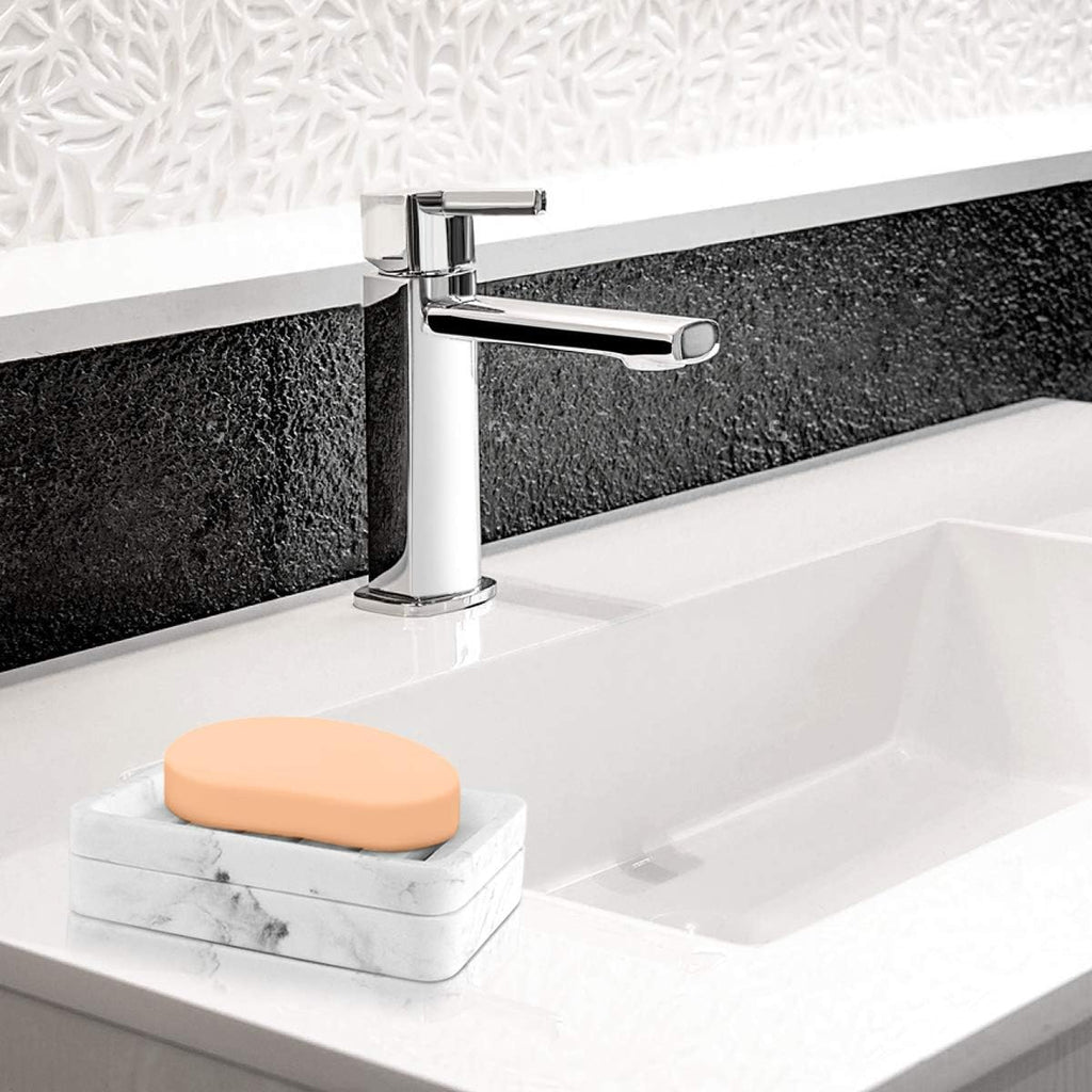 MoKo Soap Dish, Dual-Layer Resin Bar Soap Tray Container Box Case Holder