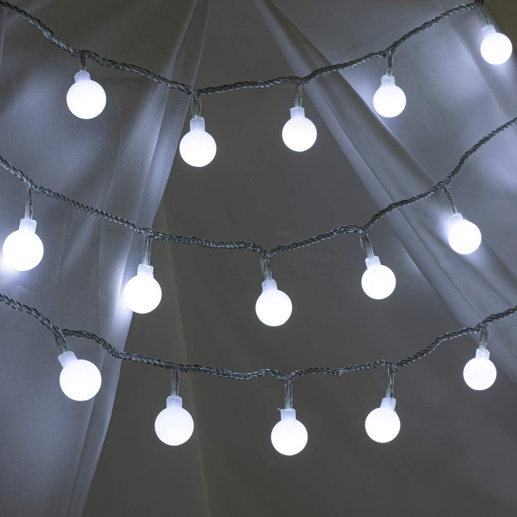 AWQ 100 LED 49 FT Globe Ball String Lights Fairy String Light Plug in White