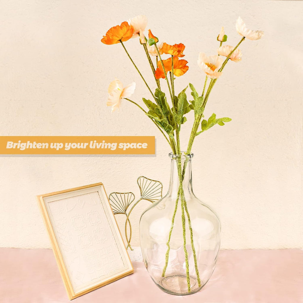 PINIWON Large Clear Glass Vase, 11.2'' H x 7.1'' W, Bubble Flower Vase