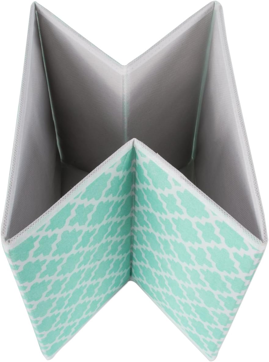 DII Non Woven Polyester Storage Bin, Lattice, Aqua, Small Set of 4