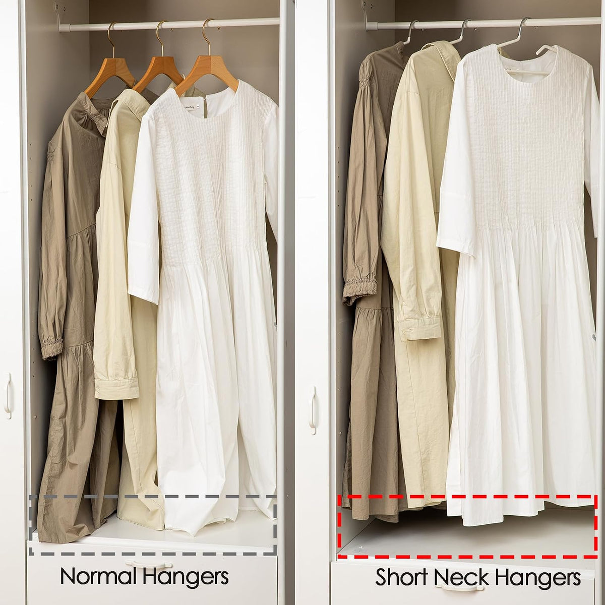 Non-Slip Metal Clothes Hangers - 5 Pack, Space-Saving Short Neck Hangers for T-Shirts, Dresses, Tank Tops, Jackets (Black)