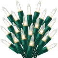 TIGOMOOV 100 Count Mini Warm White Christmas String Lights, 21FT Green Wire Incandescent Xmas Lights, UL Certified Plug in Connectable, Christmas Tree Lights for Indoor Outdoor Wreath Patio Yard Decor