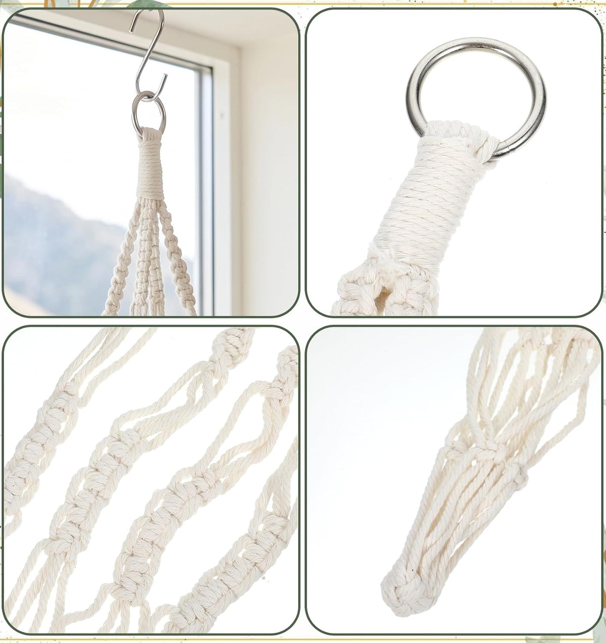 2 Pcs Small Macrame Plant Hangers, Small Plant Hanger