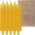16PCS 10-Inch Pure Beeswax Spiral Taper Candles, Natural Raw, Dripless