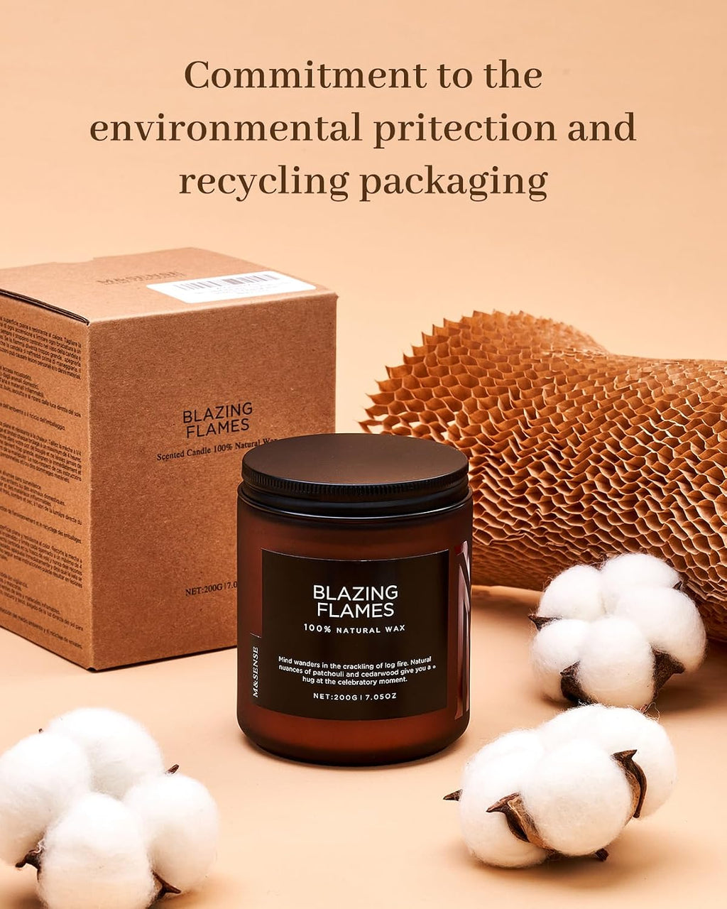 M&SENSE Ode to Winter Candles for Home Scented 7.05oz Natural Soy Wax 50h