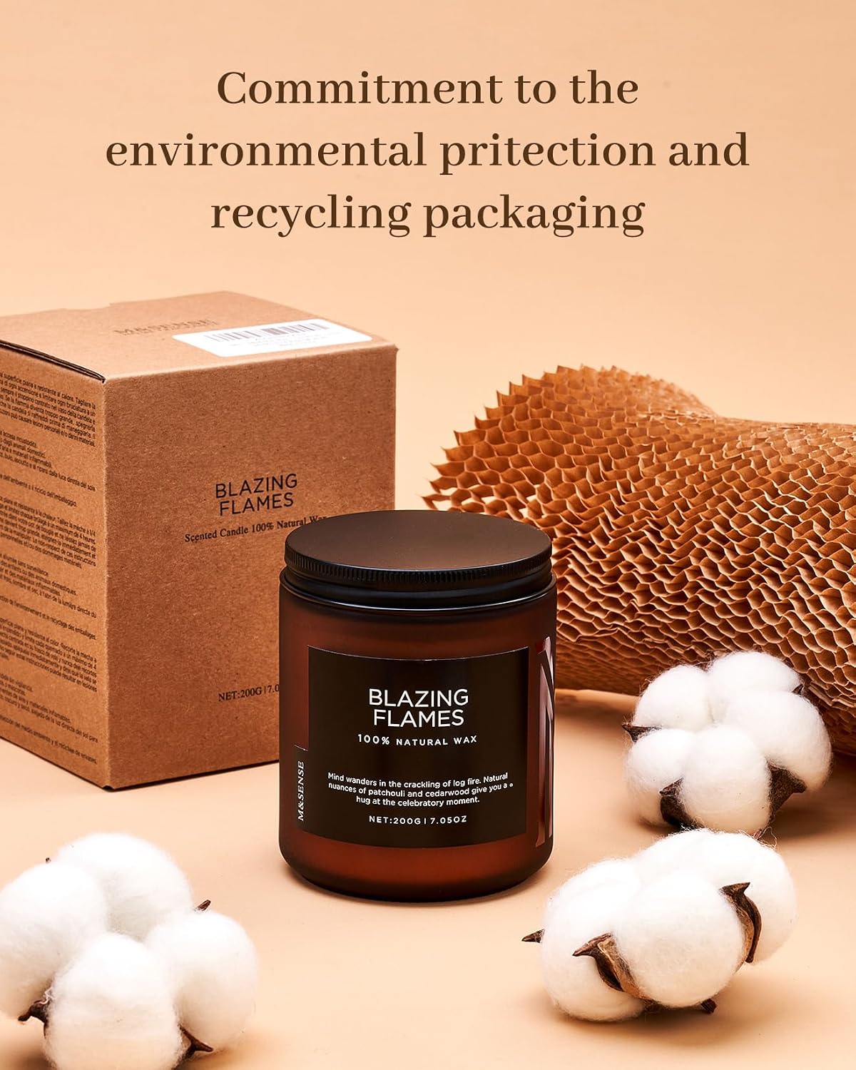 M&SENSE Ode to Winter Candles for Home Scented 7.05oz Natural Soy Wax 50h