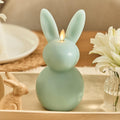 Luminara Easter Bunny Candle- Fresh Mint 4.5" x 4.5" x 8.5"- Flameless Real-Flame Holiday-Inspired Decor- AA Batteries- Flickering LED Flame