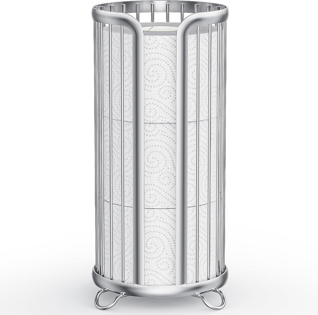 Toilet Paper Holder Stand, Freestanding Toilet Paper Storage,Silver