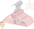 Baby Velvet Hangers, 50 Pack, Non-Slip Pink Kids Clothes Hangers, 11 Inch