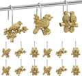 Amyhill 12pcs Gold Bird Shower Curtain Hooks Vintage Bathroom Antique Decor