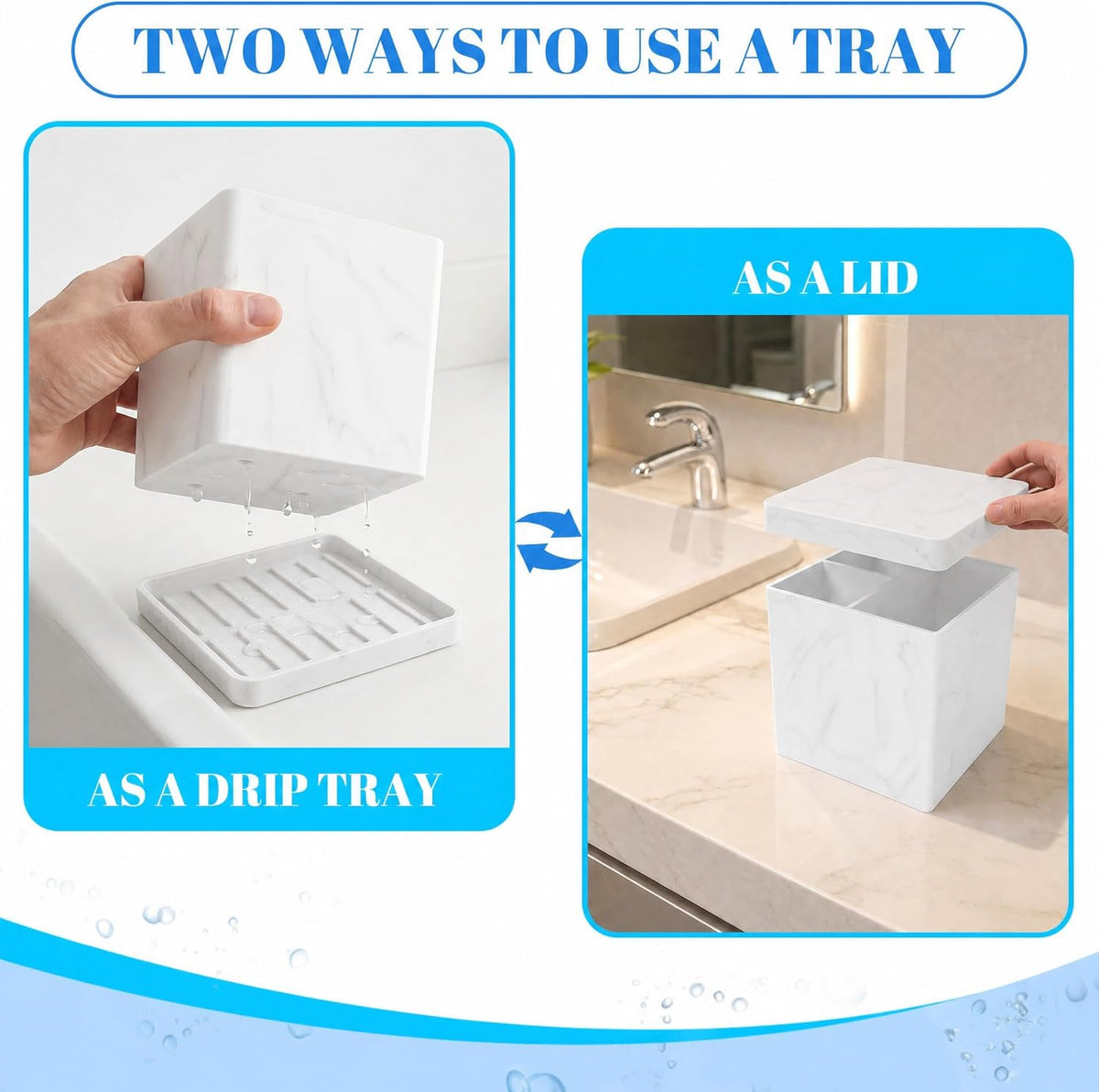 Silicone Toothbrush Holders for Bathrooms Marble White, 3-Slot Electric Toothbrush Holder and Organizer, Bathroom Toothbrush Holder Set, Soft Countertop Tooth Brush Holder, Portable and Easy to Clean