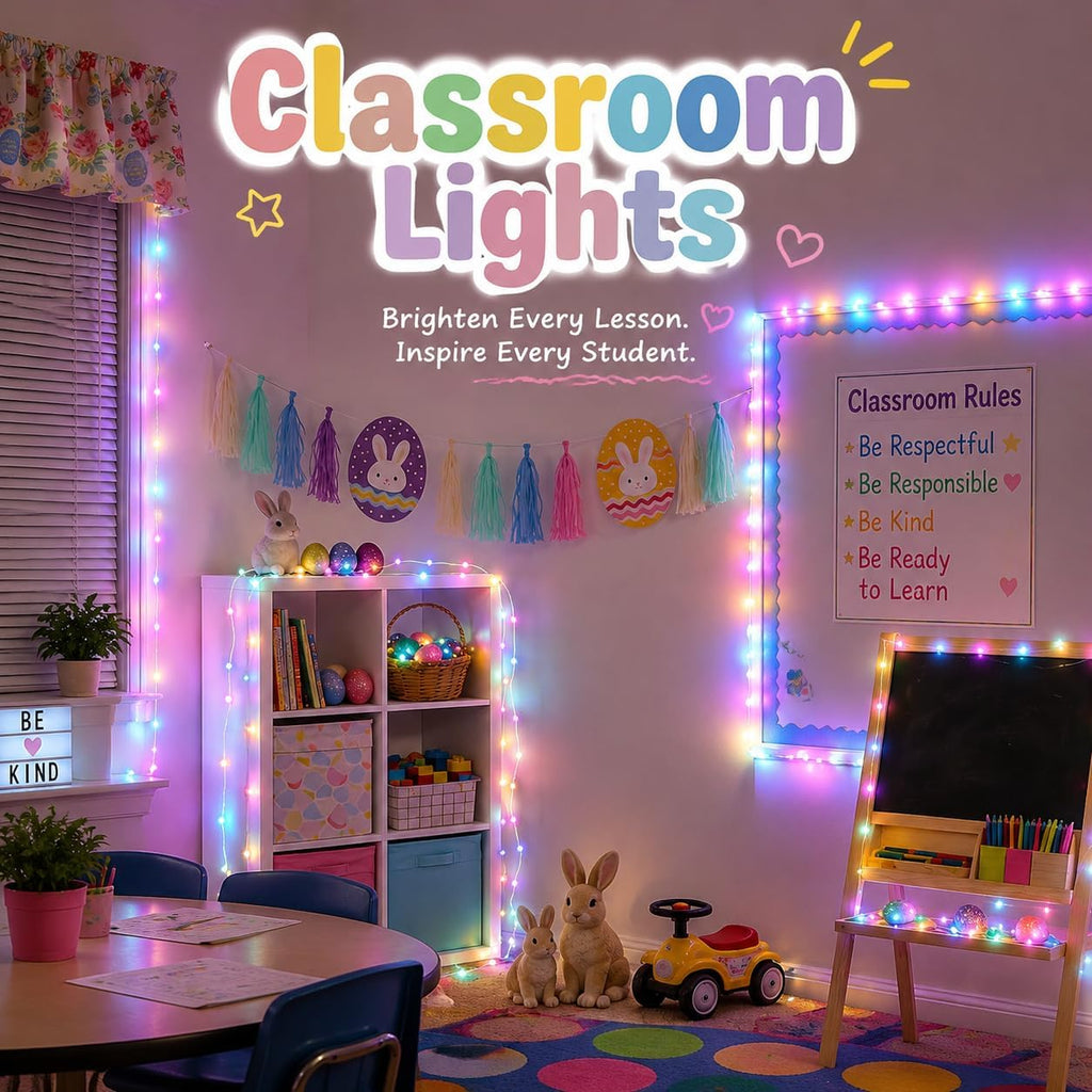 JMEXSUSS 100 LED Easter Fairy Lights Indoor Pastel Christmas Lights USB