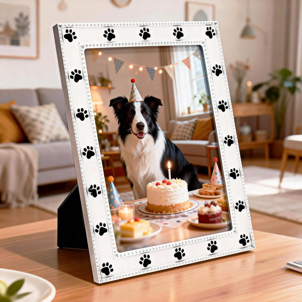 Dog Picture Frame - 5x7 Metal Cute Picture Frames,Pet Memorial Gifts for Dogs Perfect for Home Decor, Office Desk & Gifting to Pet Lovers