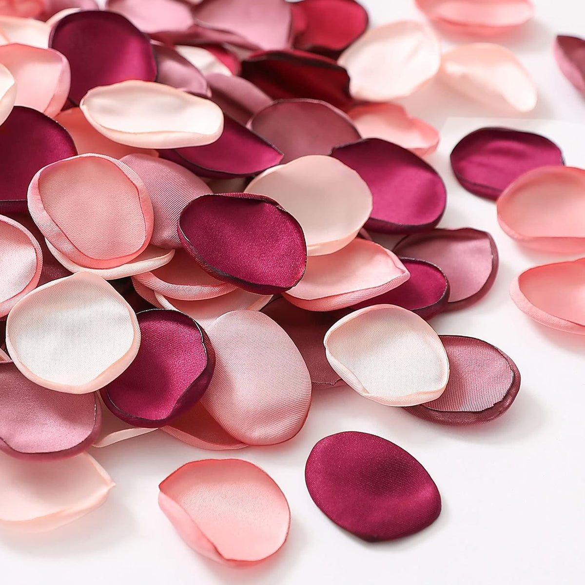 Serwalin 300pcs Silk Rose Petals Burgundy Pink Flower Petals for Wedding