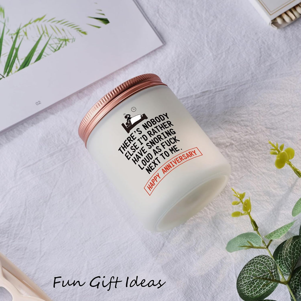 Funny Anniversary Candle Gift for Her Him - Humorous Romantic Boyfriend, Girlfriends, Husband, Wife Wedding Anniversary Present - Lavender Scented