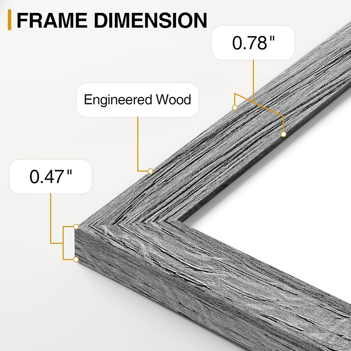 decorUhome Picture Frames Set of 20 for Wall and Tabletop Display, Grey