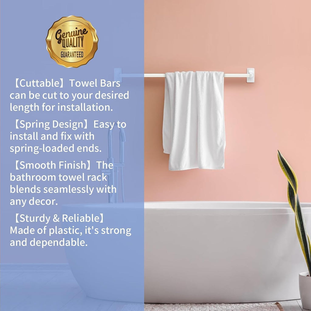 24 Inch Adjustable Towel Bar Replacement Rod with Spring End for Bathroom