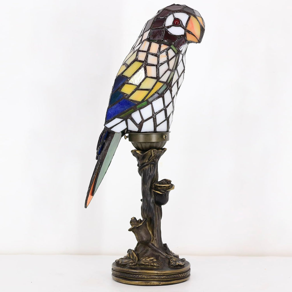 Small Tiffany Lamp Parrot Table Lamp Stained Glass Accent Lamp